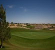 Quarry Pines Golf Club's second hole is a par 4 that plays uphill to an elevated green.