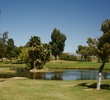 The par-3 third hole on the Catalina course at Omni Tucson National Resort plays over water.