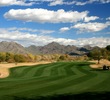 The second hole on the Champions course at TPC Scottsdale is a long, dogleg left par 4. 