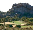 The most dramatic of the boulder piles is the backdrop to the par-5 fifth hole on the South Course at The Boulders near Scottsdale, Arizona. 