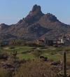 The 10th hole on the Pinnacle Course at Troon North Golf Club plays toward Pinnacle Peak. 