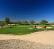 The par-4 sixth at McDowell Mountain Golf Club has a waste bunker that runs in front of the green.