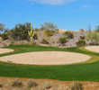 Bunkers guard the green on the par-5 seventh at Wickenburg Ranch Golf & Social Club northwest of Phoenix.