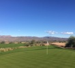 The par-5 16th hole at Verde River Golf & Social Club features a wash that runs diagonally before the green.