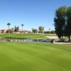 A view of hole #9 and the practice green at Lone Tree Golf Club.