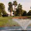 A view of a hole with water fountain in foreground at Ken McDonald Golf Course