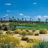 A shot of green #9 protected by bunkers at Palm Valley Golf Club - Short Course