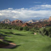 A view of the 10th green at Sedona Golf Resort