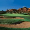 A view of hole #8 protected by bunkers at Sedona Golf Resort
