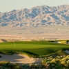 A view of hole #16 protected by bunkers at Laughlin Ranch Golf Club