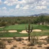 A view of a well protected green at Dove Valley Ranch Golf Club