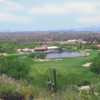 A view of the signature hole #18 at Arizona National Golf Club.