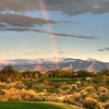A rainbow view of the 7th green from Highlands at Dove Mountain