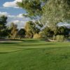 A view of a green flanked by bunkers from Dell Urich at Randolph Golf Course.