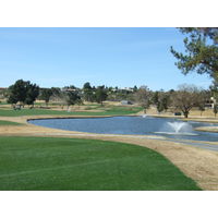 Omni Tucson National Catalina Course's No. 18 features multiple water fountains.
