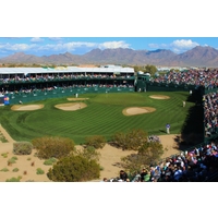Fans line the par-3 16th hole during the 2012 Waste Management Phoenix Open at the TPC Scottsdale Stadium Course. 