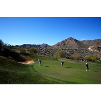 SunRidge Canyon Golf Club's long, par-5 16th hole culminates with a blind approach shot to a sunken green.