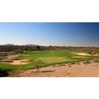 The fifth hole at McDowell Mountain Golf Club is a sharp dogleg left.