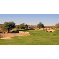 The par-3 eighth at McDowell Mountain Golf Club was extensively beautified during the renovation project in 2010.