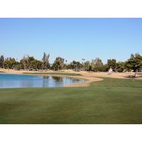 The 515-yard, par-5 ninth at Camelback Golf Club's Padre Course is reachable in two but comes with considerable risk.