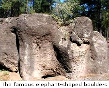 The famous elephant-shaped boulders